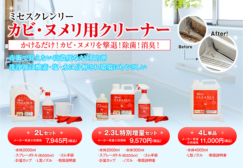 Mrs.CLEANLYカビヌメリ用洗剤2L